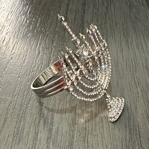 Elegant Silver Menorah Napkin Holders